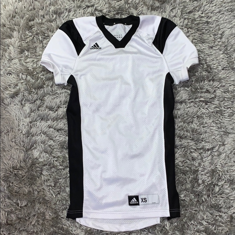 Adidas xs white & black football jersey